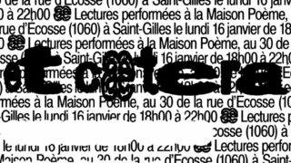 LECTURES PERFORMÉES | Et cætera – COMPLET!